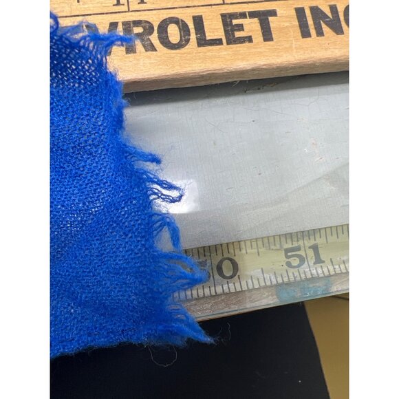 Fringe Trim Rectangle Wool Shawl Scarf 51 Inches Blue Pink Striped Boho Wrap Lig - Picture 4 of 4